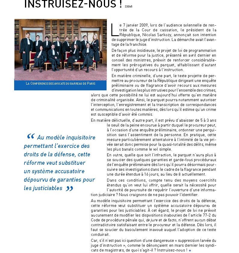 Instruisez-nous ! : la tribune dans la Gazette du Palais